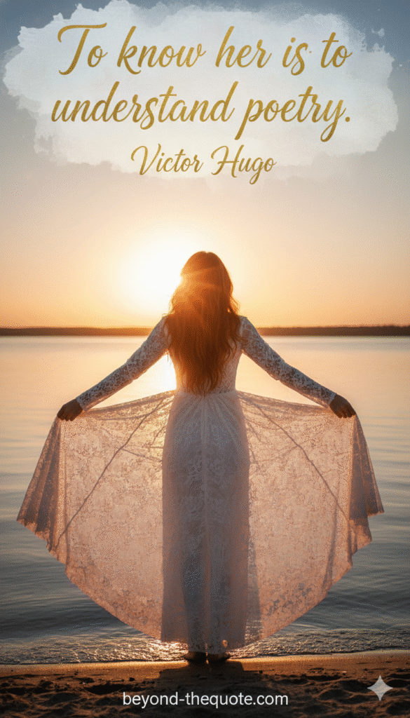 To know her is to understand poetry. - Victor Hugo