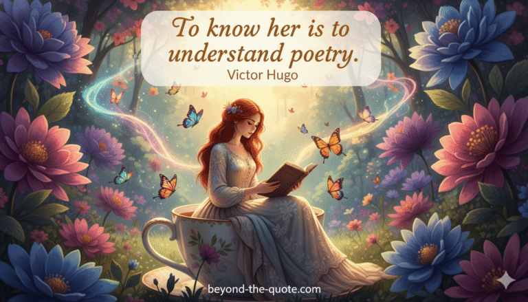 To know her is to understand poetry. - Victor Hugo