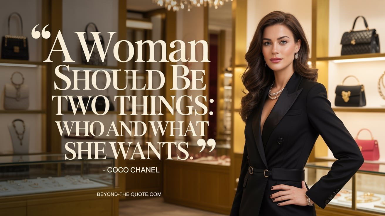 "A woman should be two things: who and what she wants." - Coco Chanel