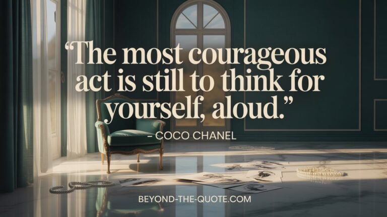 "The most courageous act is still to think for yourself, aloud." - Coco Chanel