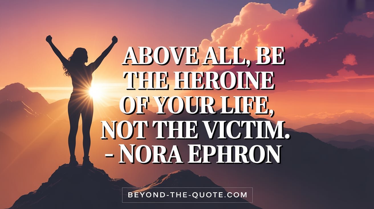 Above all, be the heroine of your life, not the victim. - Nora Ephron