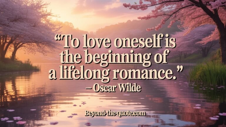 “To love oneself is the beginning of a lifelong romance.” — Oscar Wilde