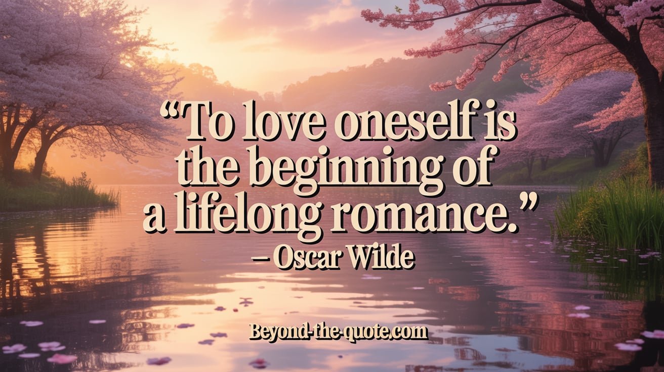 “To love oneself is the beginning of a lifelong romance.” — Oscar Wilde