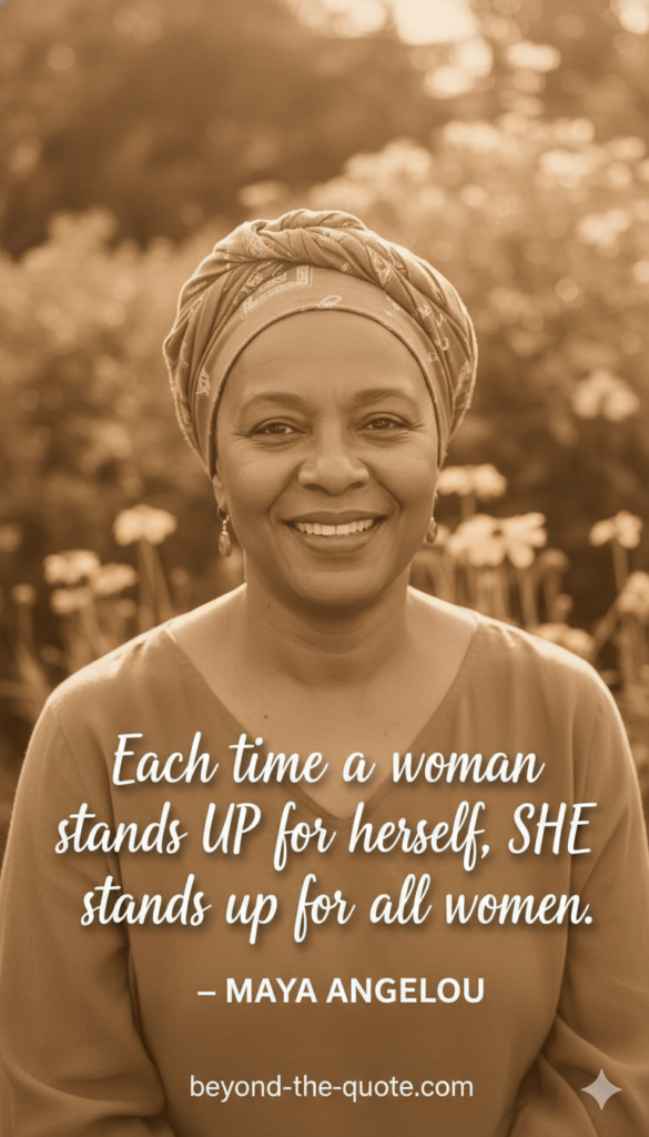 “Each time a woman stands up for herself, she stands up for all women.” — Maya Angelou
