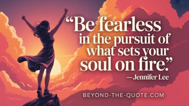 “Be fearless in the pursuit of what sets your soul on fire.” — Jennifer Lee