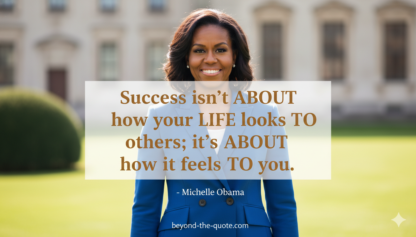 “Success isn’t about how your life looks to others; it’s about how it feels to you.” - Michelle Obama