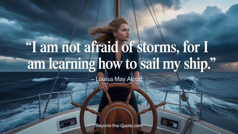 “I am not afraid of storms, for I am learning how to sail my ship.” — Louisa May Alcott
