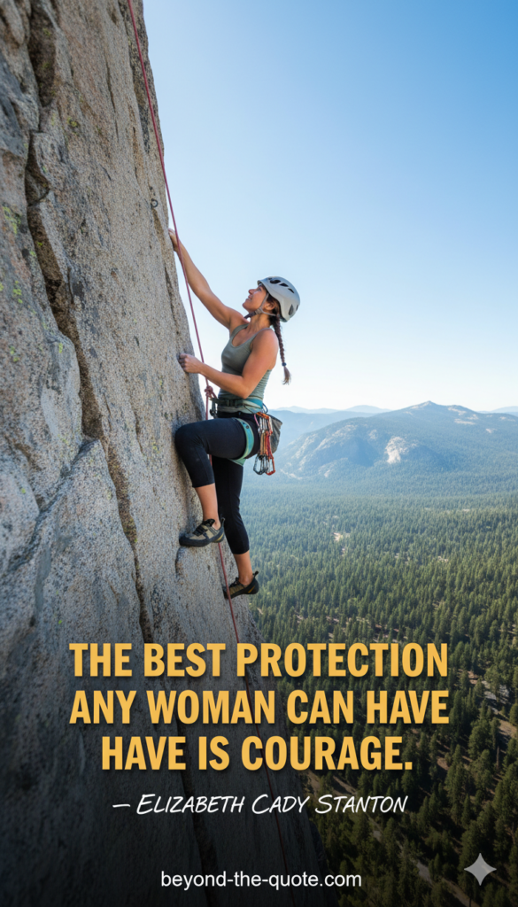 “The best protection any woman can have is courage.” — Elizabeth Cady Stanton